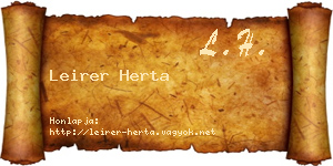 Leirer Herta névjegykártya